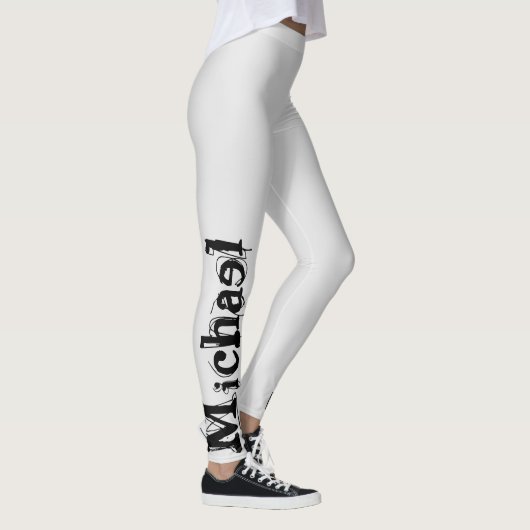 Minimalistisch modern monogram, zwarte grijs leggings (Rechts)