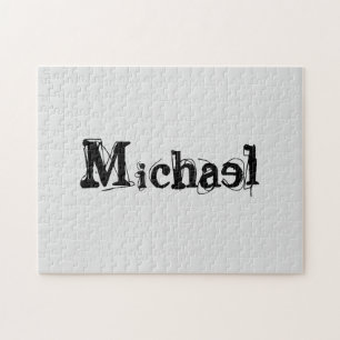 Minimalistisch modern monogram, zwarte grijs legpuzzel