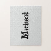 Minimalistisch modern monogram, zwarte grijs legpuzzel (Verticaal)