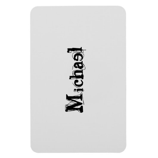 Minimalistisch modern monogram, zwarte grijs magneet (Verticaal)