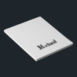 Minimalistisch modern monogram, zwarte grijs notitieblok<br><div class="desc">Minimalistisch modern monogram,  zwarte grijs.  douanenaam in zwart op een grijze kleur.</div>