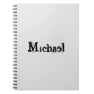 Minimalistisch modern monogram, zwarte grijs notitieboek