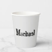 Minimalistisch modern monogram, zwarte grijs papieren bekers (Voorkant)