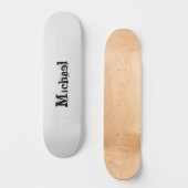 Minimalistisch modern monogram, zwarte grijs persoonlijk skateboard (Voorkant)
