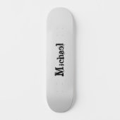 Minimalistisch modern monogram, zwarte grijs persoonlijk skateboard (Voorkant)