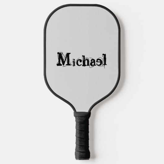 Minimalistisch modern monogram, zwarte grijs pickleball paddle (Voorkant)