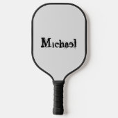 Minimalistisch modern monogram, zwarte grijs pickleball paddle (Achterkant)