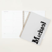 Minimalistisch modern monogram, zwarte grijs planner (Display)