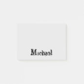 Minimalistisch modern monogram, zwarte grijs post-it® notes (Voorkant)