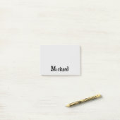 Minimalistisch modern monogram, zwarte grijs post-it® notes (Op bureau)
