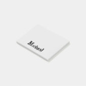 Minimalistisch modern monogram, zwarte grijs post-it® notes (Schuin)