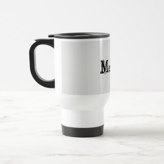 Minimalistisch modern monogram, zwarte grijs reisbeker (Links)