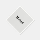 Minimalistisch modern monogram, zwarte grijs servet (Hoek)
