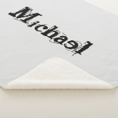 Minimalistisch modern monogram, zwarte grijs sherpa deken (3/4)