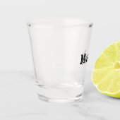 Minimalistisch modern monogram, zwarte grijs shot glas (Links)