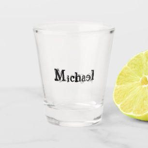 Minimalistisch modern monogram, zwarte grijs shot glas