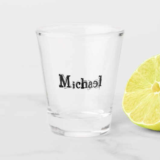 Minimalistisch modern monogram, zwarte grijs shot glas (Voorkant)