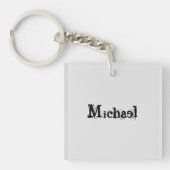 Minimalistisch modern monogram, zwarte grijs sleutelhanger (Voorkant)