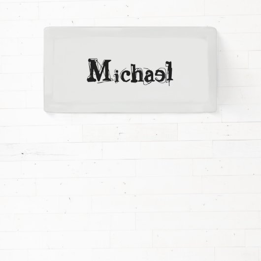 Minimalistisch modern monogram, zwarte grijs spandoek (Insitu)