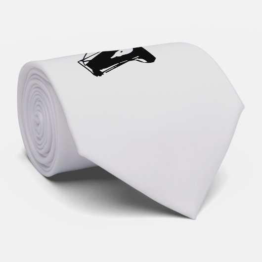 Minimalistisch modern monogram, zwarte grijs stropdas (Opgerold)