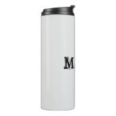 Minimalistisch modern monogram, zwarte grijs thermosbeker (Gedraaid links)
