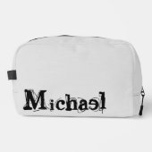 Minimalistisch modern monogram, zwarte grijs toilettasje (Voorkant)