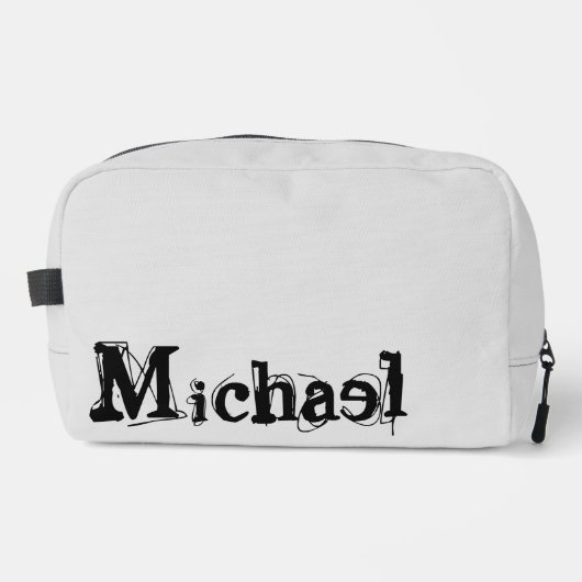 Minimalistisch modern monogram, zwarte grijs toilettasje (Voorkant)