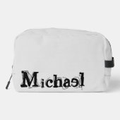 Minimalistisch modern monogram, zwarte grijs toilettasje (Achterkant)