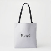Minimalistisch modern monogram, zwarte grijs tote bag (Voorkant)
