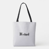 Minimalistisch modern monogram, zwarte grijs tote bag (Achterkant)