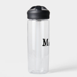 Minimalistisch modern monogram, zwarte grijs waterfles