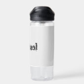 Minimalistisch modern monogram, zwarte grijs waterfles (Achterkant)