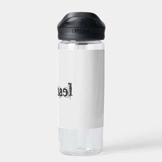 Minimalistisch modern monogram, zwarte grijs waterfles (Achterkant)