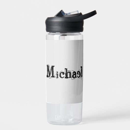 Minimalistisch modern monogram, zwarte grijs waterfles (Links)