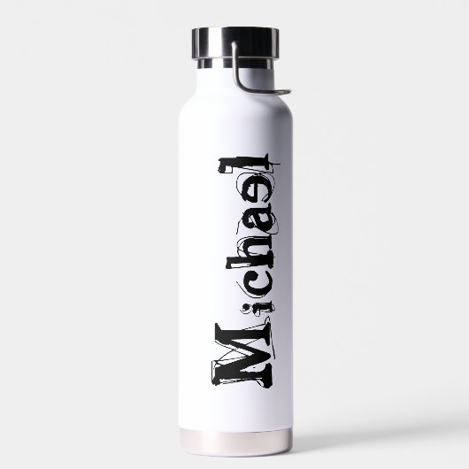 Minimalistisch modern monogram, zwarte grijs waterfles (Links)