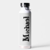 Minimalistisch modern monogram, zwarte grijs waterfles (Links)