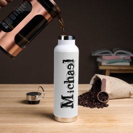 Minimalistisch modern monogram, zwarte grijs waterfles