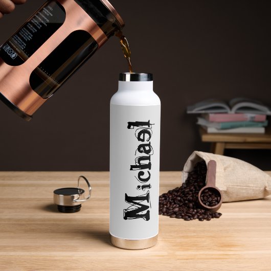 Minimalistisch modern monogram, zwarte grijs waterfles (Koffie)