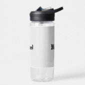 Minimalistisch modern monogram, zwarte grijs waterfles (Links)