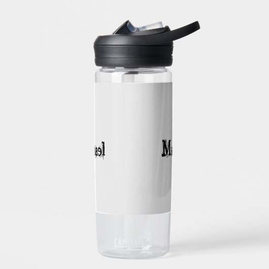 Minimalistisch modern monogram, zwarte grijs waterfles (Links)