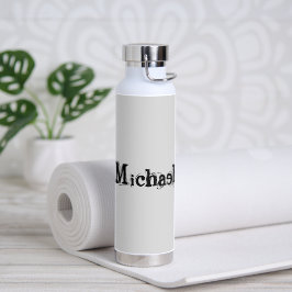 Minimalistisch modern monogram, zwarte grijs waterfles