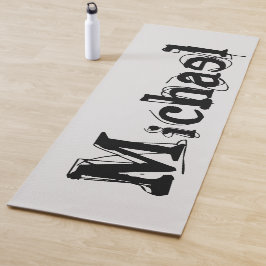 Minimalistisch modern monogram, zwarte grijs yogamat