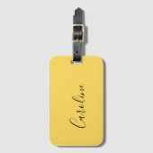 Minimalistisch modern mosterdgeel bagagelabel (Voorkant (verticaal))