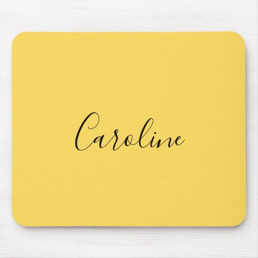 Minimalistisch modern mosterdgeel muismat (Voorkant)