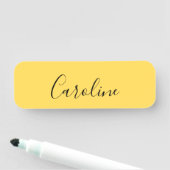 Minimalistisch modern mosterdgeel naamplaatje (In situ)