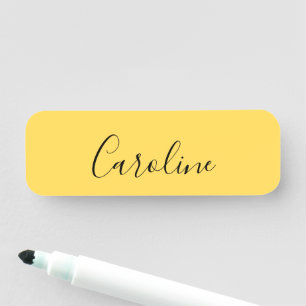 Minimalistisch modern mosterdgeel naamplaatje