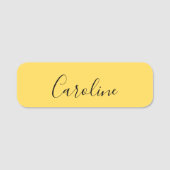 Minimalistisch modern mosterdgeel naamplaatje (Voorkant)