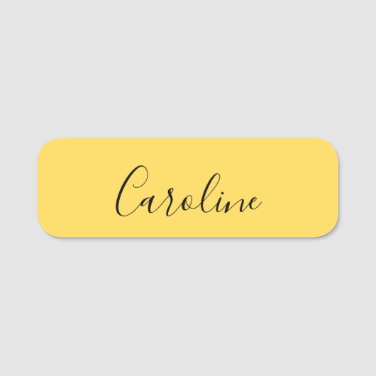 Minimalistisch modern mosterdgeel naamplaatje (Voorkant)