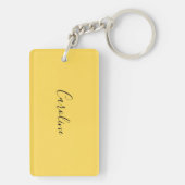 Minimalistisch modern mosterdgeel sleutelhanger (achterkant)