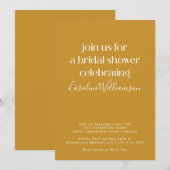 Minimalistisch modern mosterdgeel Vrijgezellenfees Kaart (Voorkant / Achterkant)